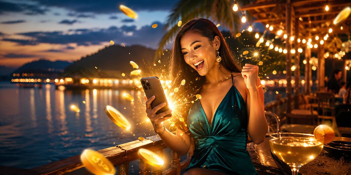 Pengguna melayari kasino mudah alih di Langkawi menggunakan telefon