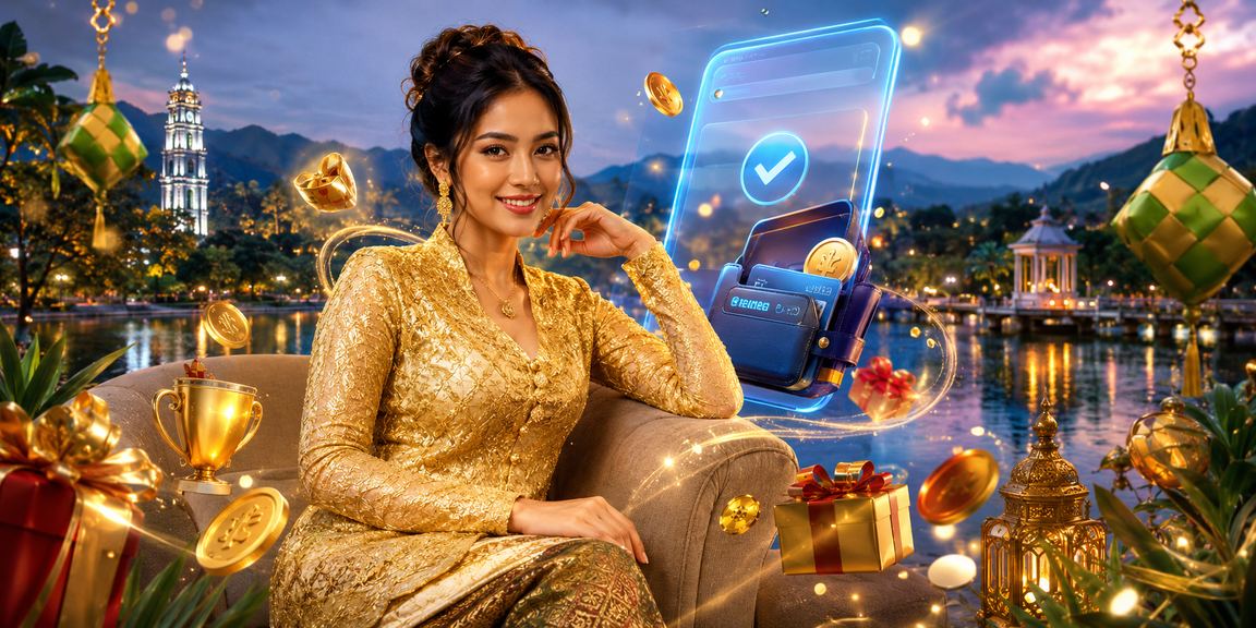 Pengguna Malaysia dalam pakaian kebaya bermain kasino dalam talian dengan tenang